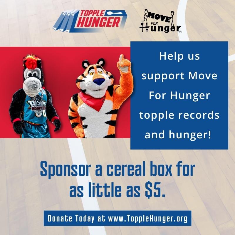 Topple Hunger and Move For Hunger campaign social post 3